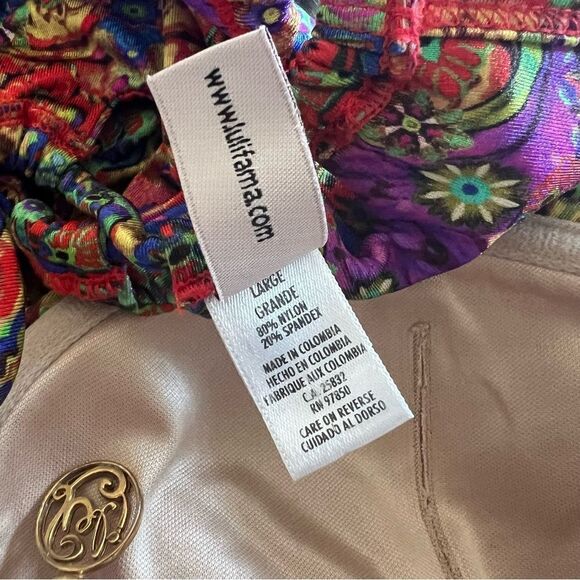 LULI FAMA Colorful Bikini Set Deep V-Neckline Bottom Low-Rise Fit Size L. - Picture 10 of 10